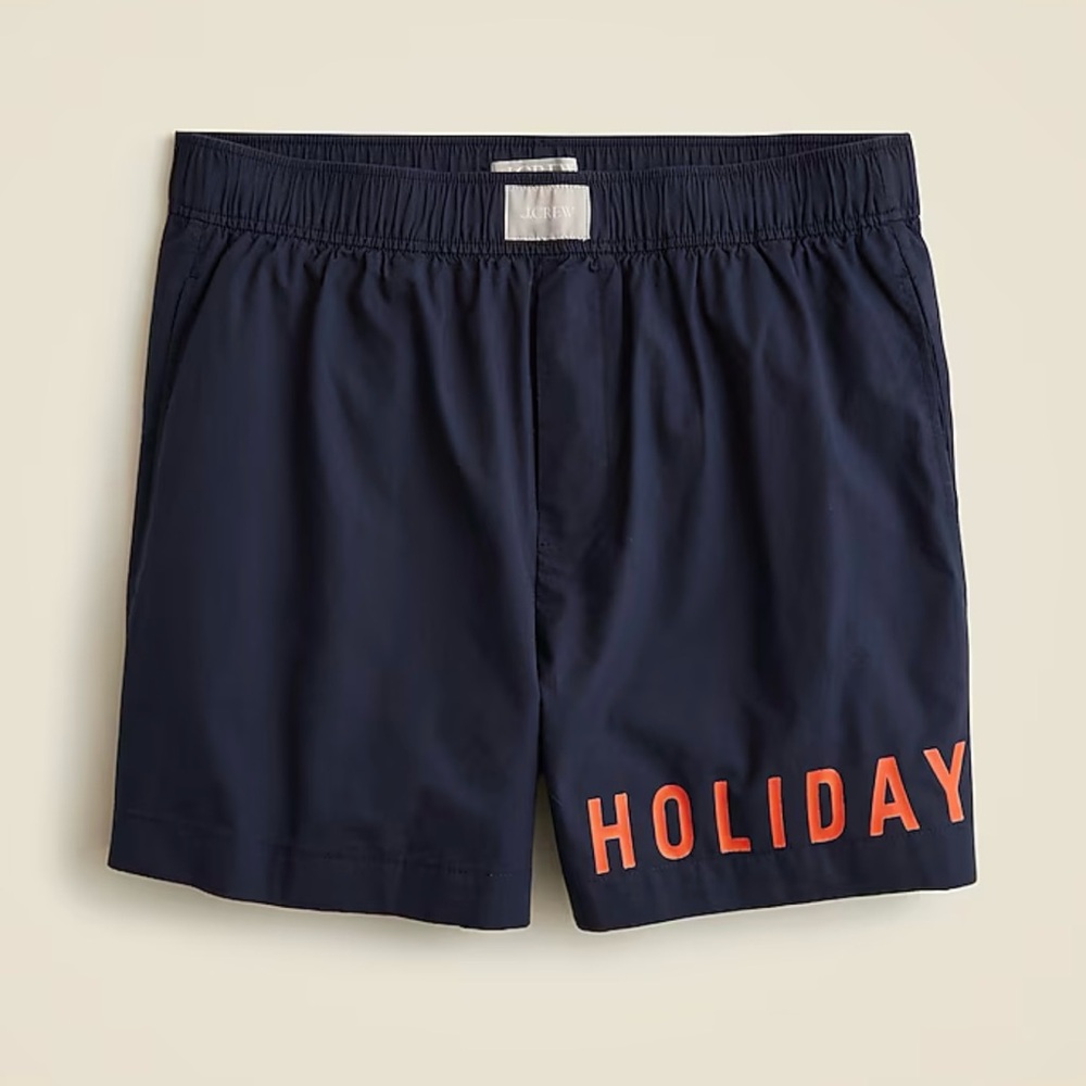 Limited-edition Holiday X J.Crew End-on-end Cotton Boxer Short Navy Blue